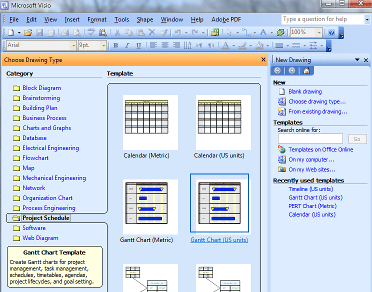 Visio Pert Chart